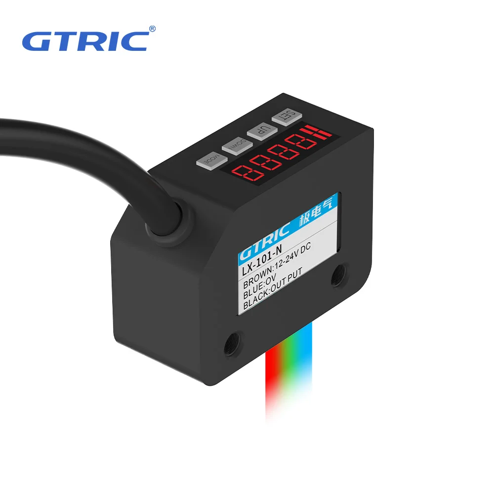 GTRIC Color Sensor Photoelectric Switch RGB Mark Recognition Deviation Correction 12-24V DC NPN PNP Differentiation Positioning