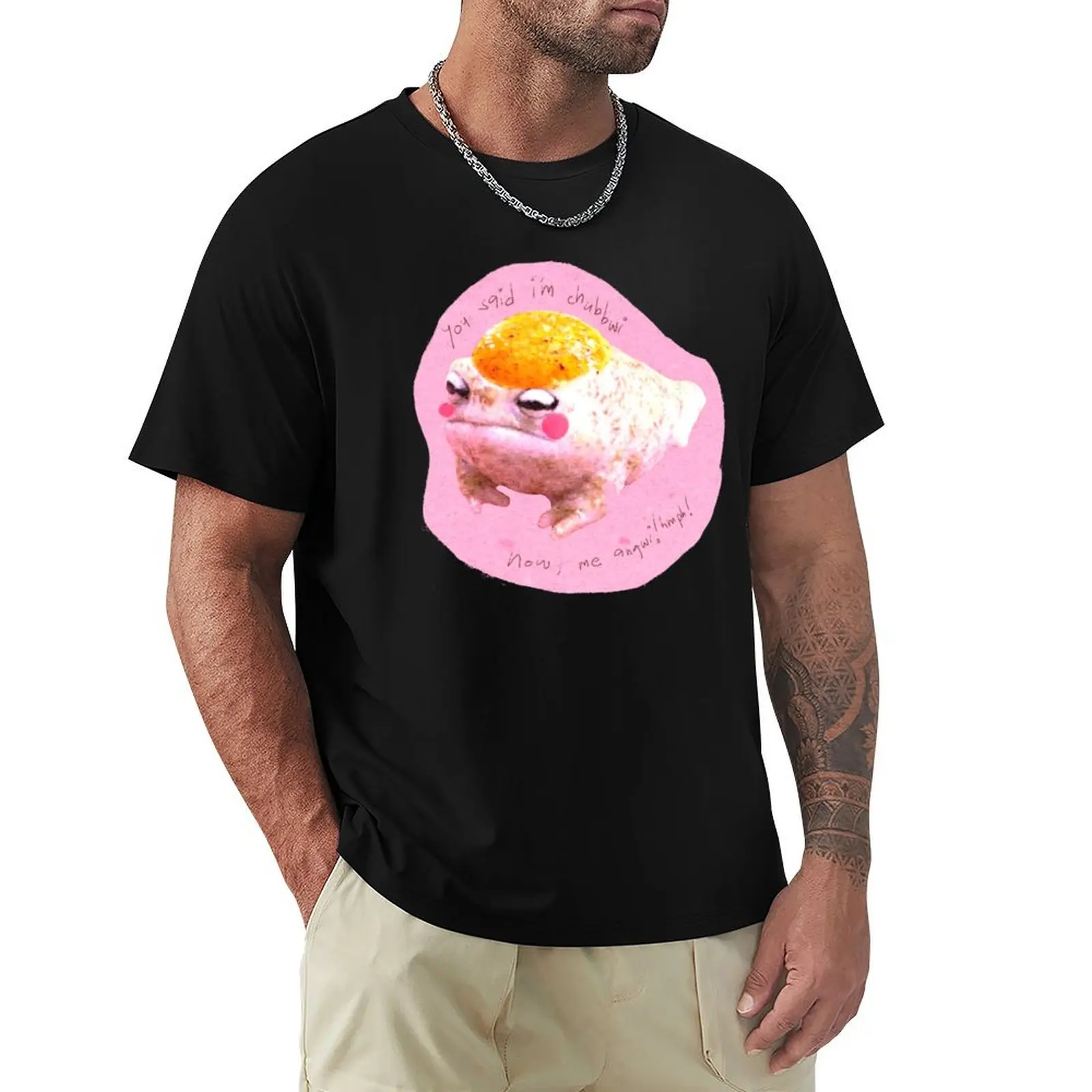 GreenGreen Baunnie Kawaii Расстроенная лягушка Cutepink Rainfrog Kawaiiegg kawaii одежда oversizeds винтажная мужская одежда