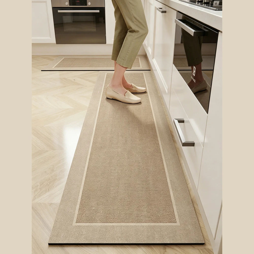Ultra Premium Sturdy Non-Slip Diatomite Kitchen Floor Mat, Oil-Absorbent Washable Cuttable Rugs for Doorways, Anti-Grease
