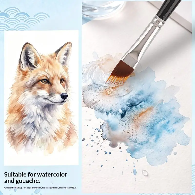 4Pcs Special Shaped Detail Texture Paint Brushes Professional for Watercolor Chinese Painting Art Students Creation