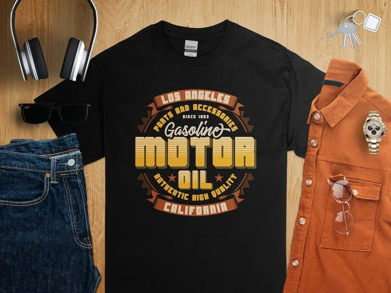 

Vintage Los Angeles Motor Oil T-Shirt, Retro Car Enthusiast Tee, Authentic High Quality Graphic Shirt, California Casual Wear