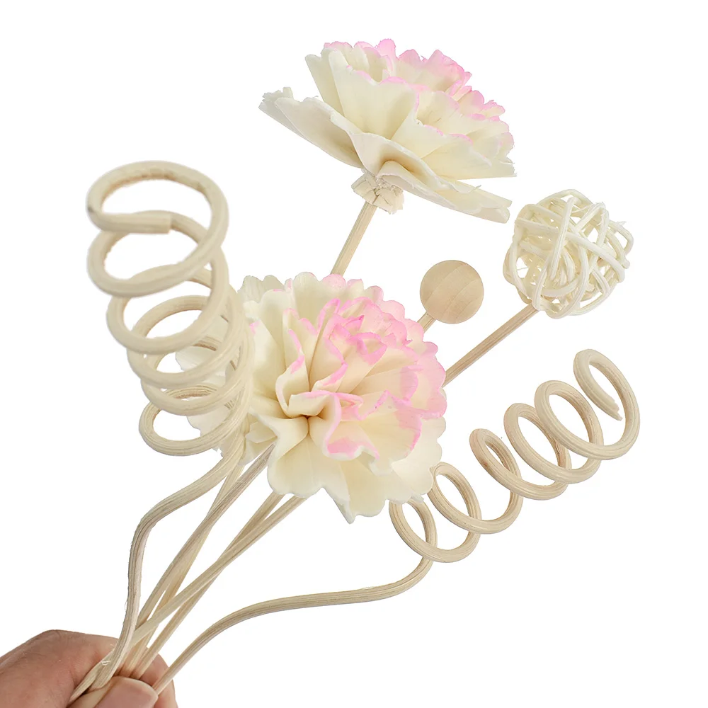 6PCS Artificial Flower Rattan Reed Sticks Fragrance Aroma Diffuser Bathroom Decor