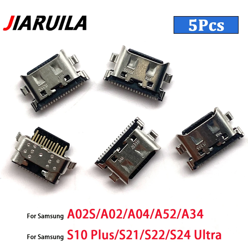 5pcs For Samsung A12 A10s A21s A11 A20s A22 A32 A33 A01 A30s A31 A51 A50s A71 A70s A52 A72 USB Charging Port Charger Connector