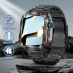 LIGE 600mAh Battery Rechargeable Smart Watch Men For All Smartphone Connections With LED Flashlight Waterproof Smartwatch Sports