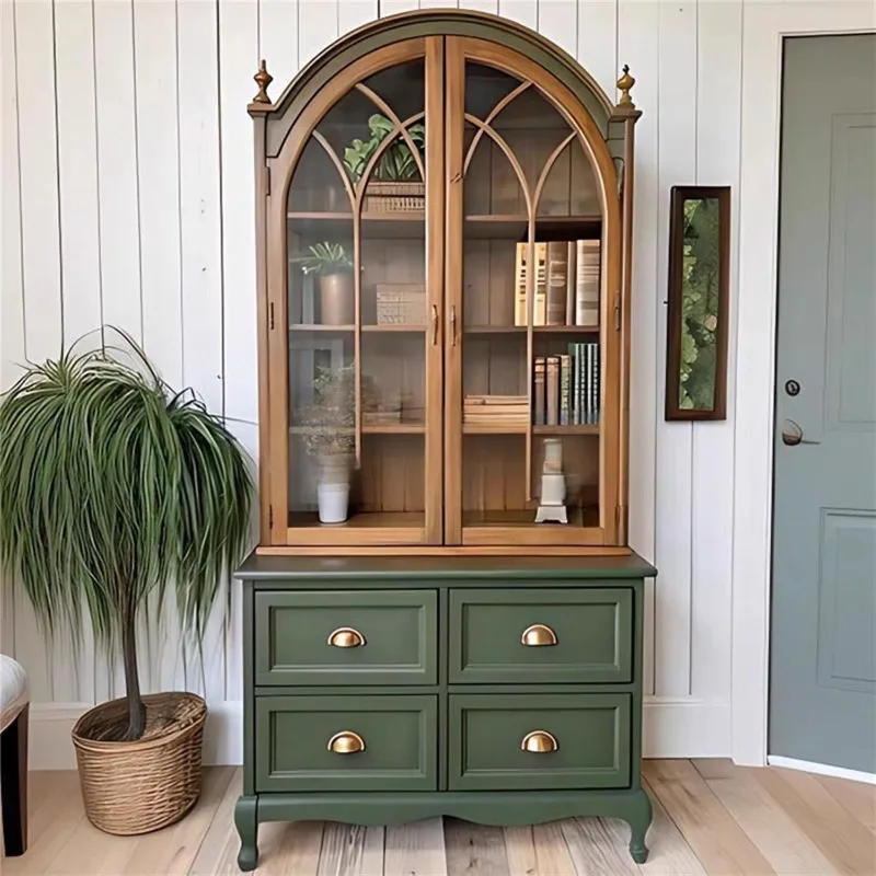 Multi Layer Living Room Cabinets Beauty Bookcase Glass Doors Display Cabinet Storage Organizer Armario Multiuso Home Furniture