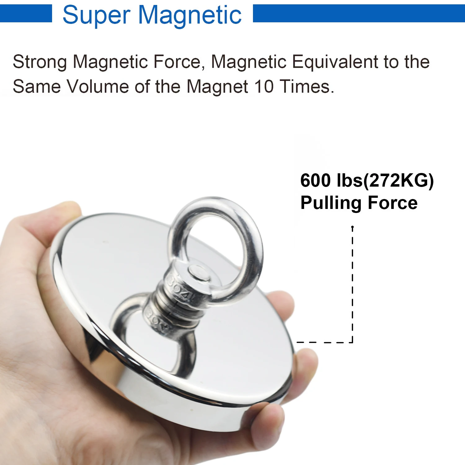 Superstarker Neodym-Angelmagnet, Haken N52, robuster Magnet mit Senkloch, Ringschraube, 16–42 mm, Bergungssucher-Magnete – Detail 7