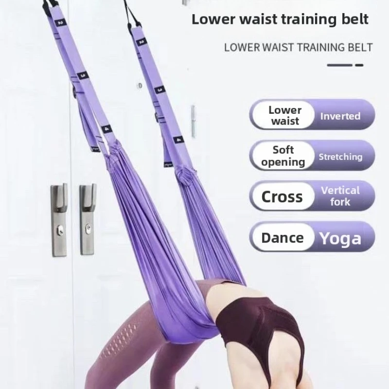 Portable Aerial Yoga Hanging Strap Resistance Bands, Inversion Training Tool for Deep Waist Stretch & Body Building Fitness