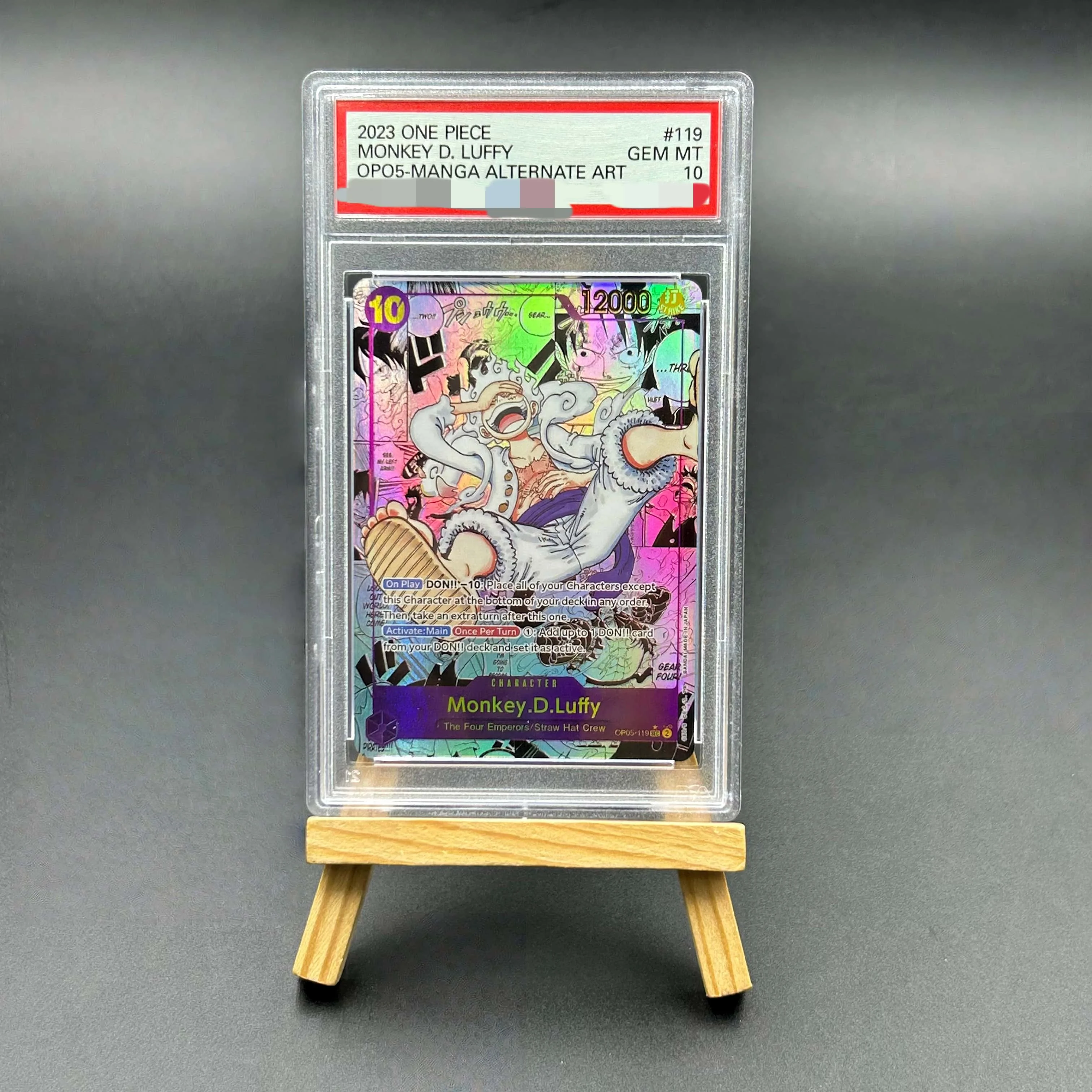 

2023 One Piece TCG Japanese OP05 Monkey D. Luffy #119 Manga Alternate Art Textured Holo Gem Mint 10 Collectible Card