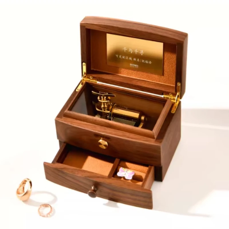 vintage 30 note wooden music box high-end pop melody mechanics Valentine's Day gift song Merry Christmas