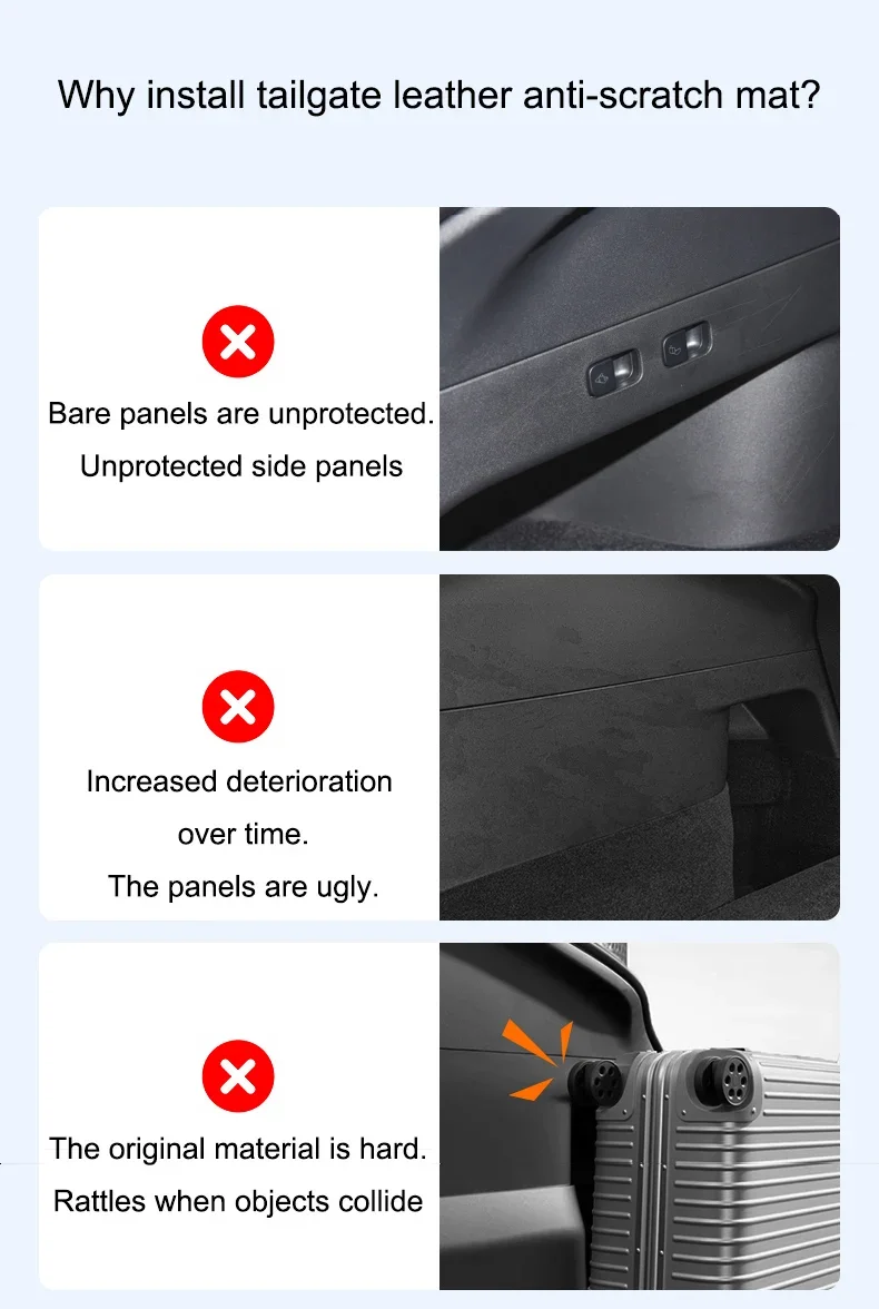 For Tesla Model Y 2021-2024 Rear Trunk Side Guards Sticker Full Cover Surface Corner Protection Shell Auto Rear Trunk Protector