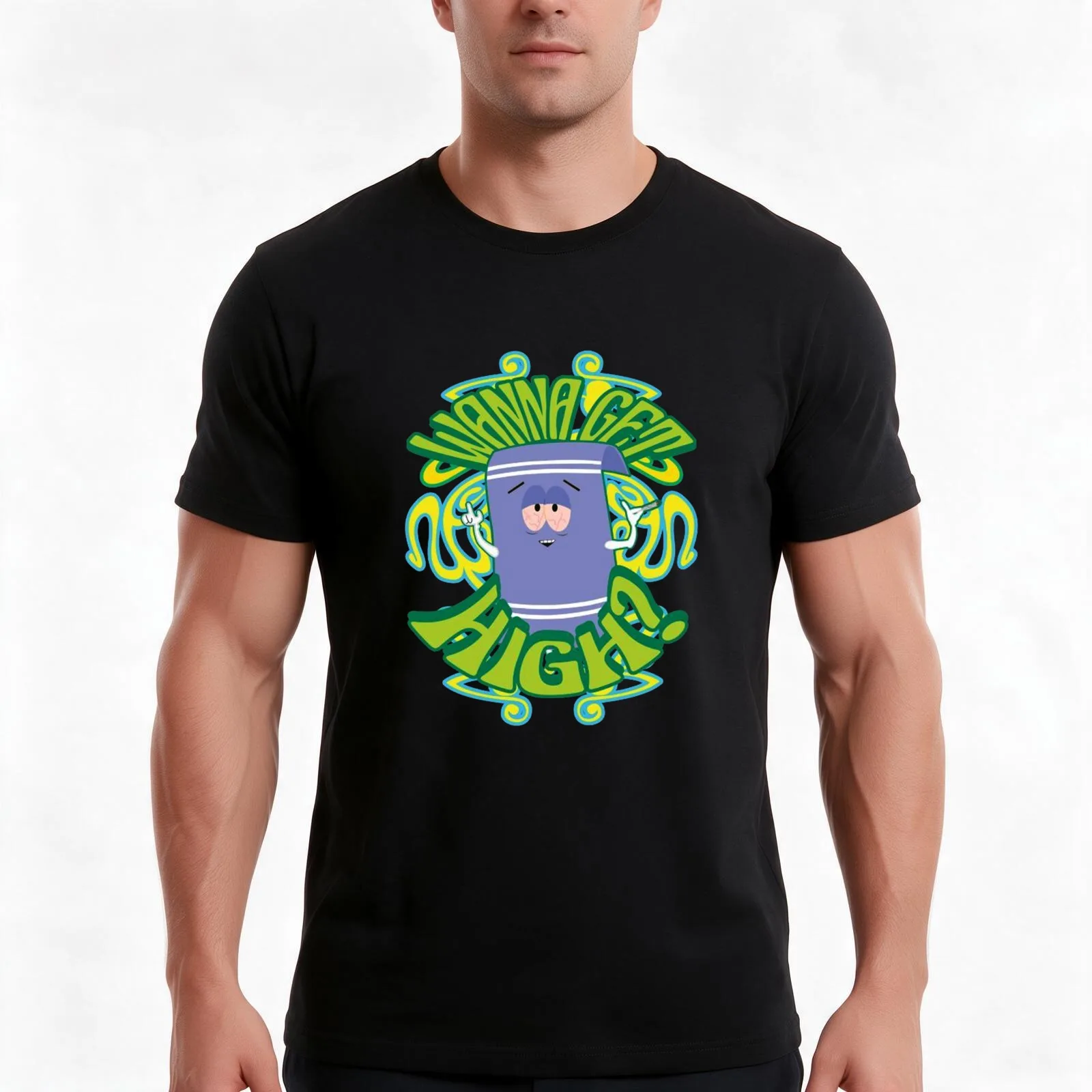 I Love Towelie gradient22 T-Shirt Summer Casual Cotton Tee Oversized Streetwear Tops Vintage Graphic Print Unisex Men Women