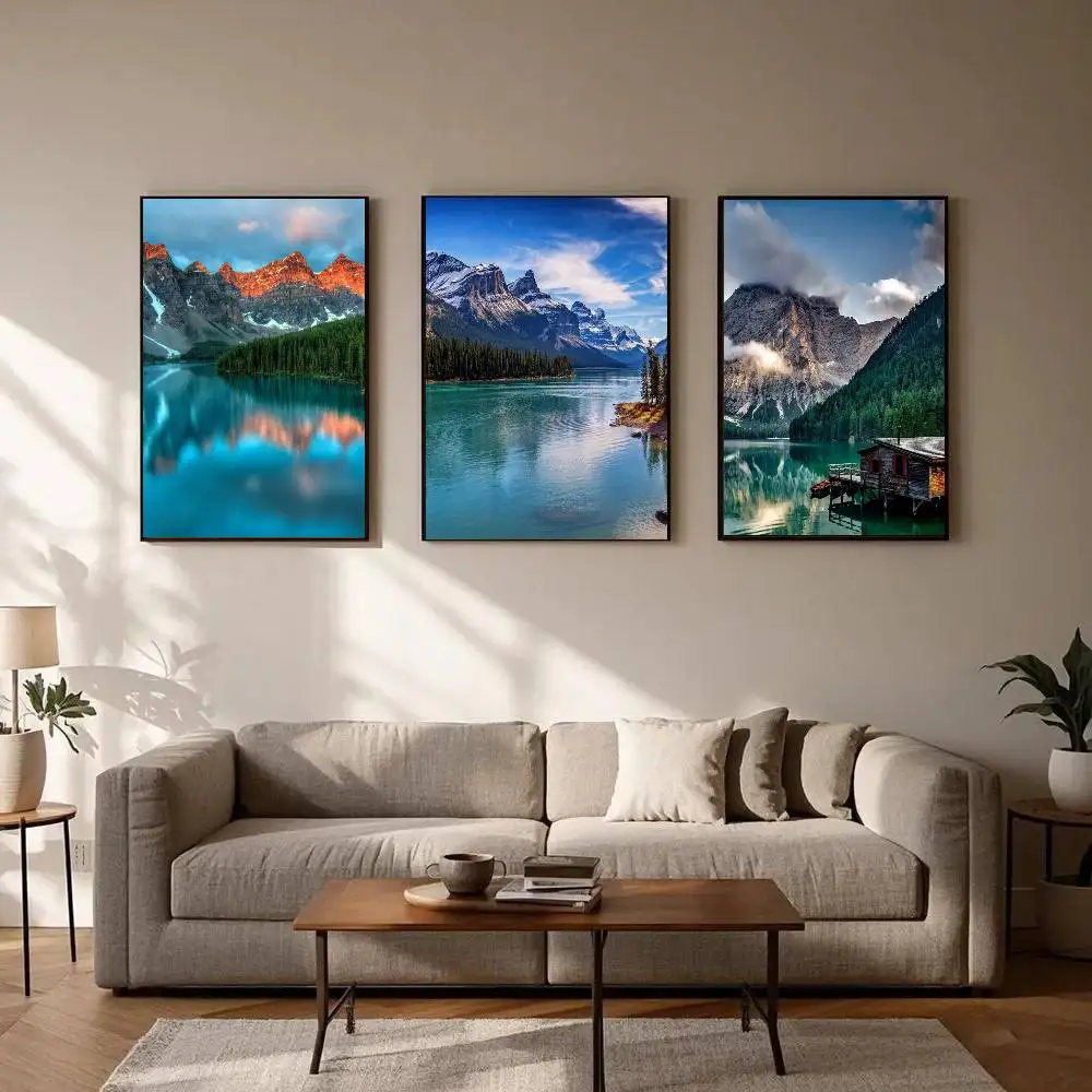 Scenic Forests And Lakes Posters Living Room Bar Cafe Quality Canvas Vintage Style Comics Painting Art Home Wall Decor Picture