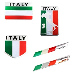 3D Aluminum Italy Italian National Flag Map Car Motorcycle Styling Badge Emblem Decal Sticker For Alfa Romeo Fiat Ferrari 750