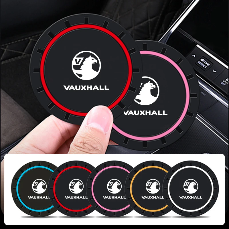 2pcs Car Silicone Non-slip Water Coaster Cup Holder Bottle Mats For Vauxhall Corsa VXR Astra GTC Tigra Zafira Vectra Meriva Mona