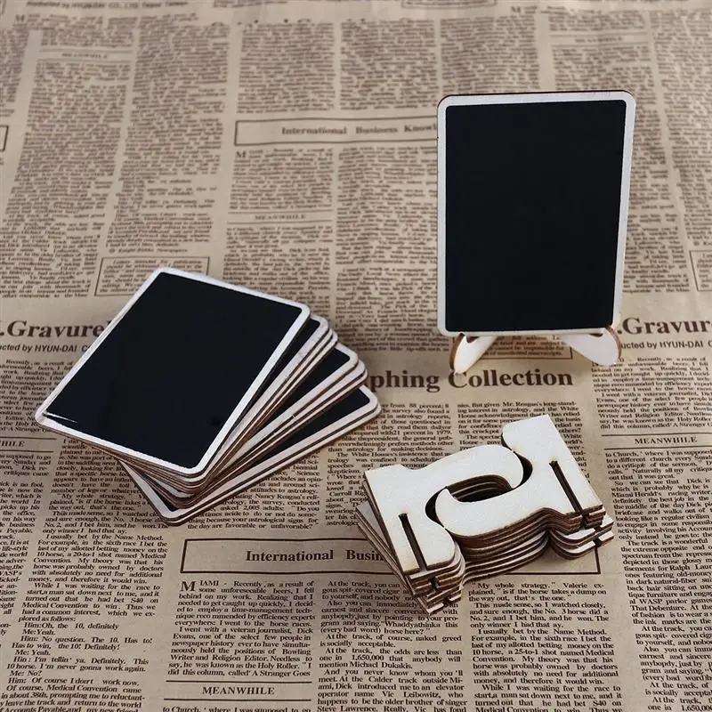 Mini Quadro Retangular Com Suporte, Quadro de Mensagens, Casamento, Dinner Party, Table Place Signs, 10Pcs