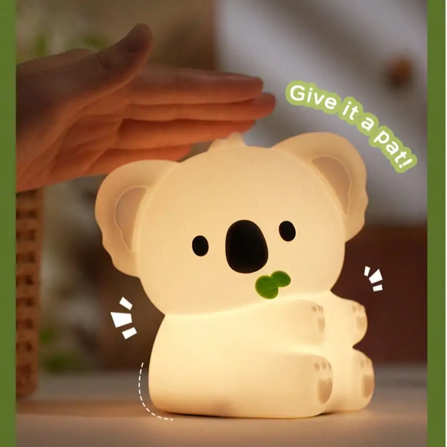 Koala Night Light - Adjustable Brightness/Color Timed Lamp for Bedroom Bedside Decor