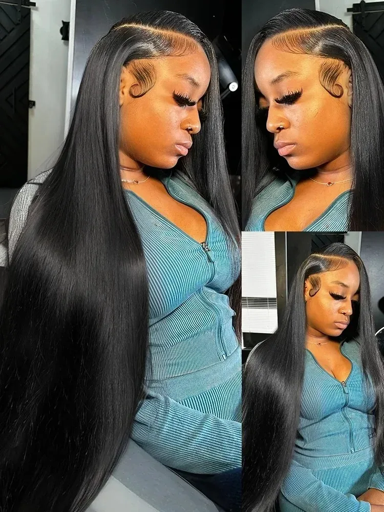 30 40 بوصة 13x4 HD العظام مستقيم شفاف الدانتيل الجبهة الباروكات 13x6 مستقيم الدانتيل أمامي خصلات الشعر المستعار الإنسان 220 كثافة الشعر البرازيلي