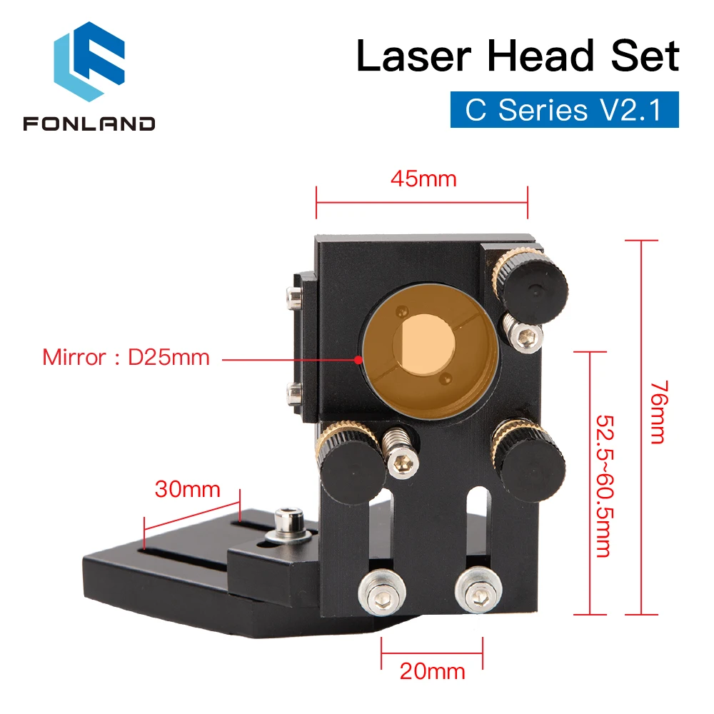 Zestaw głowica laserowa FONLAND CO2 D18 FL38.1 D20 FL50.8/63.5/101.6mm integracyjne zwierciadło Dia25 do maszyny do cięcia laserowego