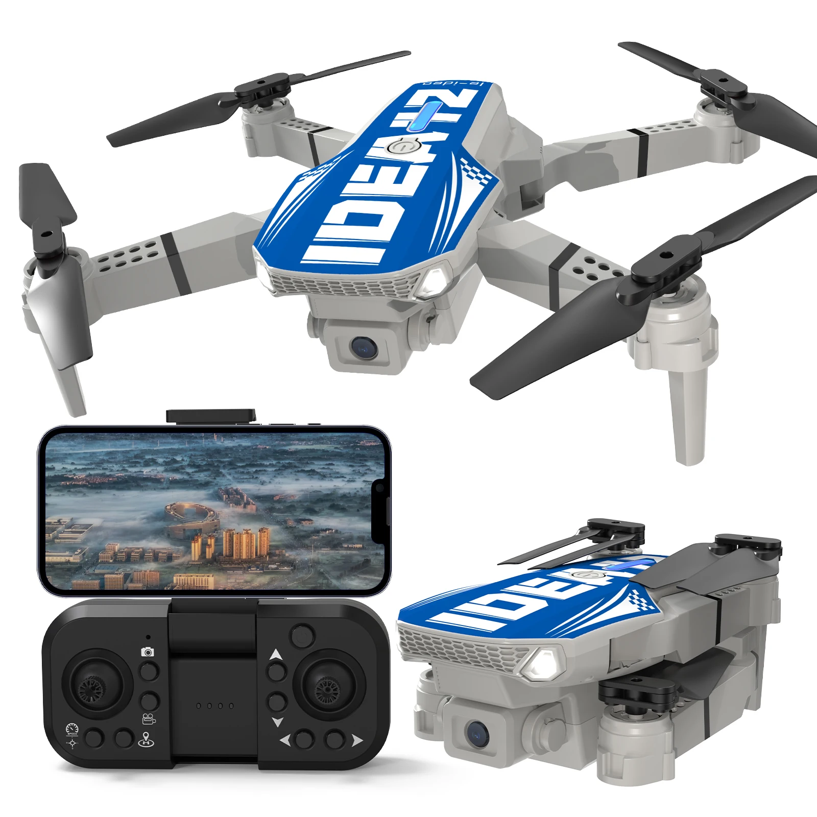 IDEA12 mini Drone 1080P HD Camera 2 Batterijen Foldablef RC Quadcopter 2.4G WiFi FPV Optische Stroom voor kinderen Gift CO - afbeelding 1