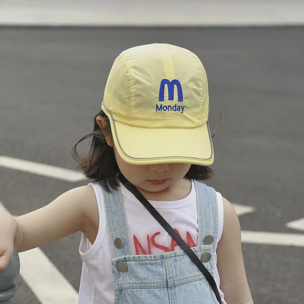 

Модная летняя детская бейсболка, быстросохнущая дышащая детская фуражка с буквенным козырьком, солнцезащитная кепка для мальчиков и девочек
