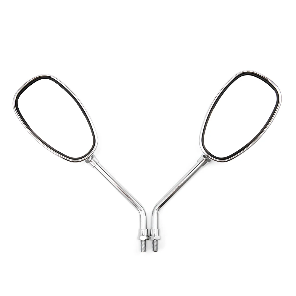 Universal 10mm Chrome Rearview Mirrors Motorcycle Motocross Scooter E-bike Racing Motorbike Side Mirror Rear View Accessories