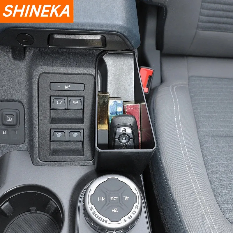 SHINEKA Stowing Tidying Car Armrest Box Side Storage Box Organizer Tray for Ford Bronco 2021 2022 2023 Up Interior Accessories