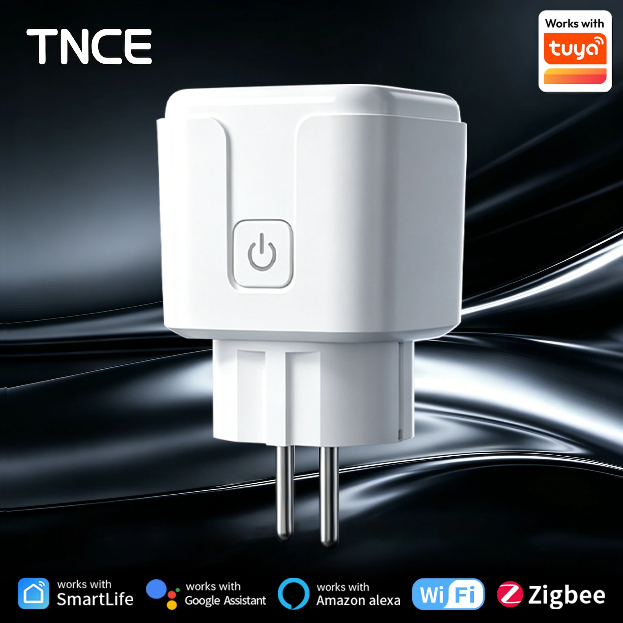 TNCE Tuya Smart Plug WiFi/Zigbee3.0 Socket 16A/20A Power Monitoring Timing Smart Life APP Remote Control Voice Contr Alexa