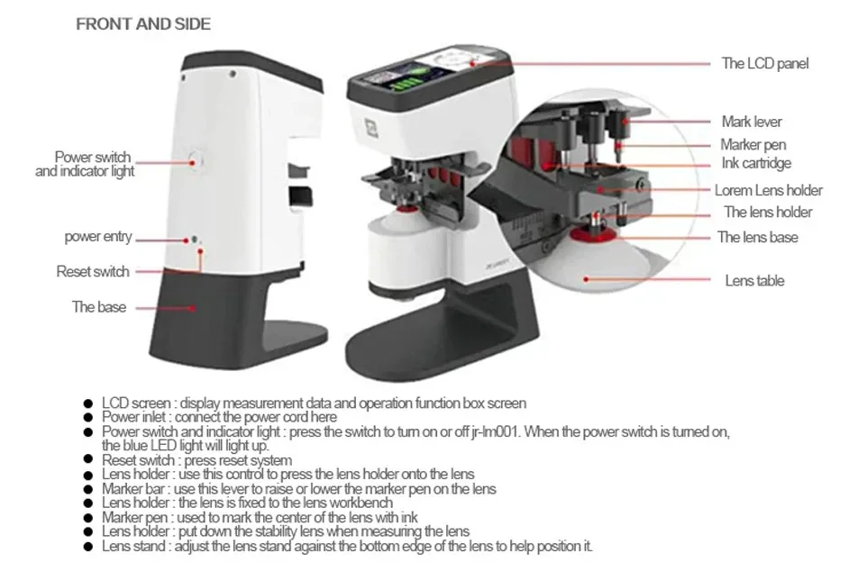 Auto Lensmeter Digital Lensometer Lm001 Optical Instruments Touch Sreen with Printer