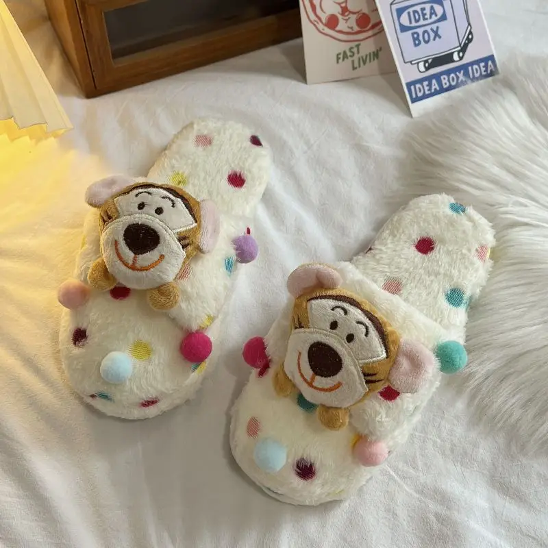 Cartoon Disney Tigger Cute Autumn and Winter Indoor Comfortable, Soft, Anti-slip, Warm and Versatile Casual Cotton Slippers