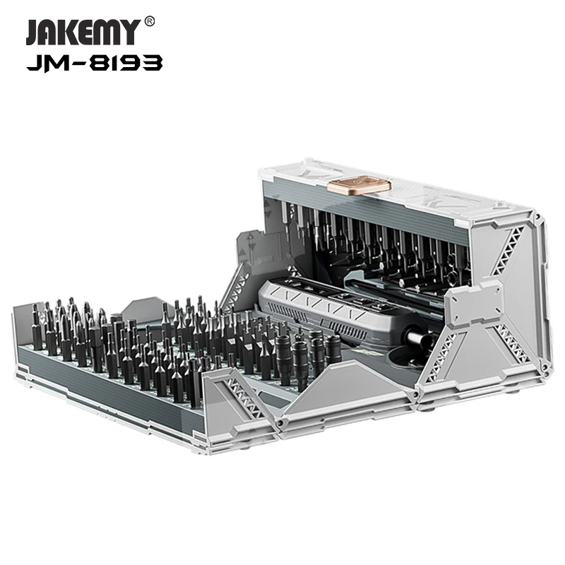 JAKEMY JM-8193 180-IN-1 Electric Screwdriver Set Rechargeable Magnetic Bits for Mobile Phone Glasses Electronic Repair Tools Kit