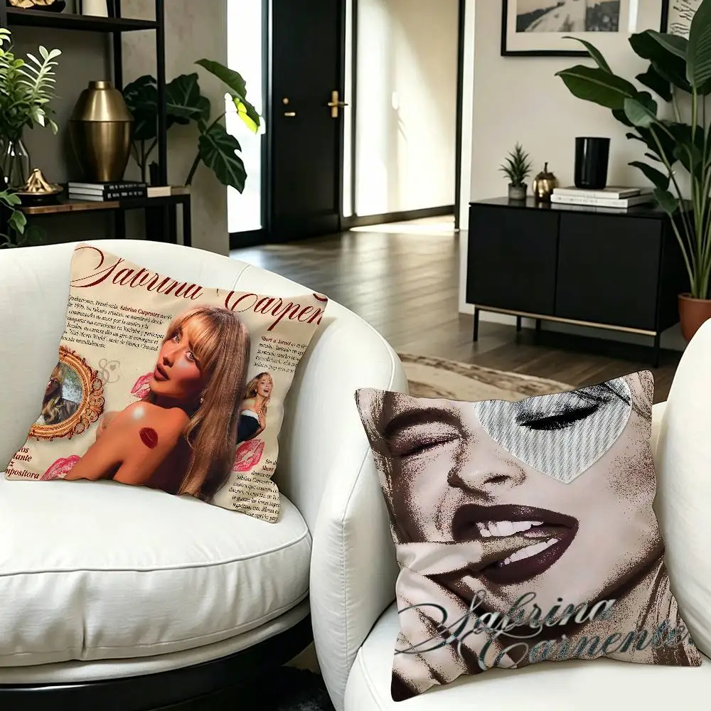 Modern Pop Beautiful Singer S-Sabrina Carpenter Pillow Anime Pillow Sofa Bed Head Pillow Cover Cushion Cover 45x45 cm Fashion