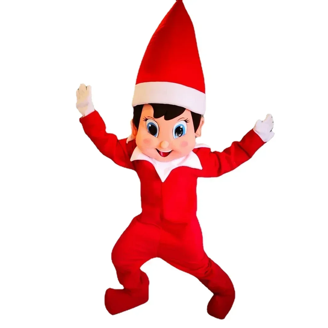 New Adult Halloween Christmas Pink Boy Elf Mascotte Fancy Cartoon Mascot Costume Plush Fancy Dress