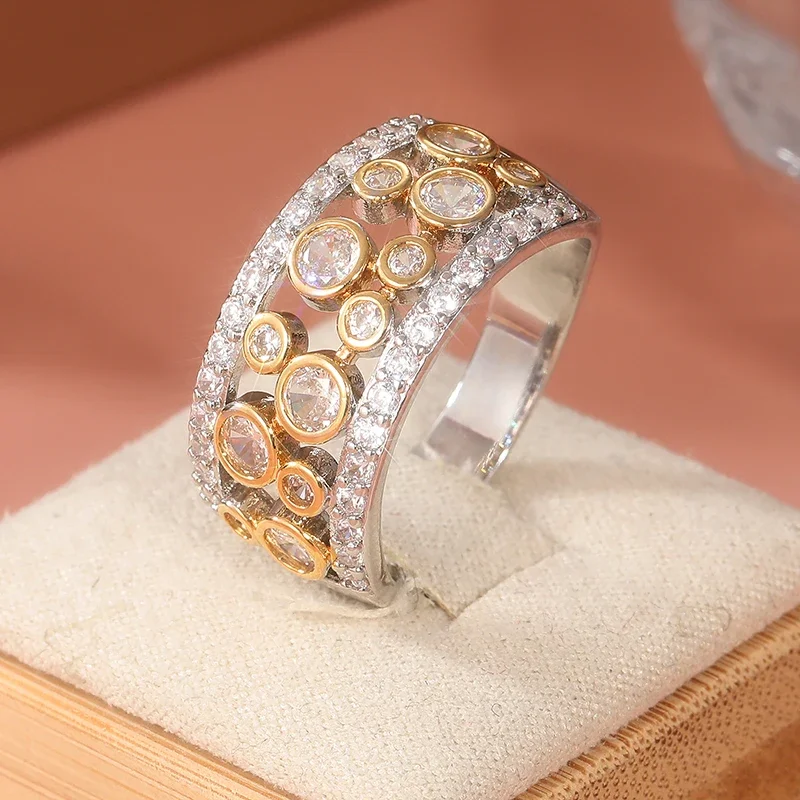 Marquis Cut Cubic Zircon Hollow Out Ring For Women Retro Style Art Decoration Engagement Ring Handmade Temperament Jewelry Gift