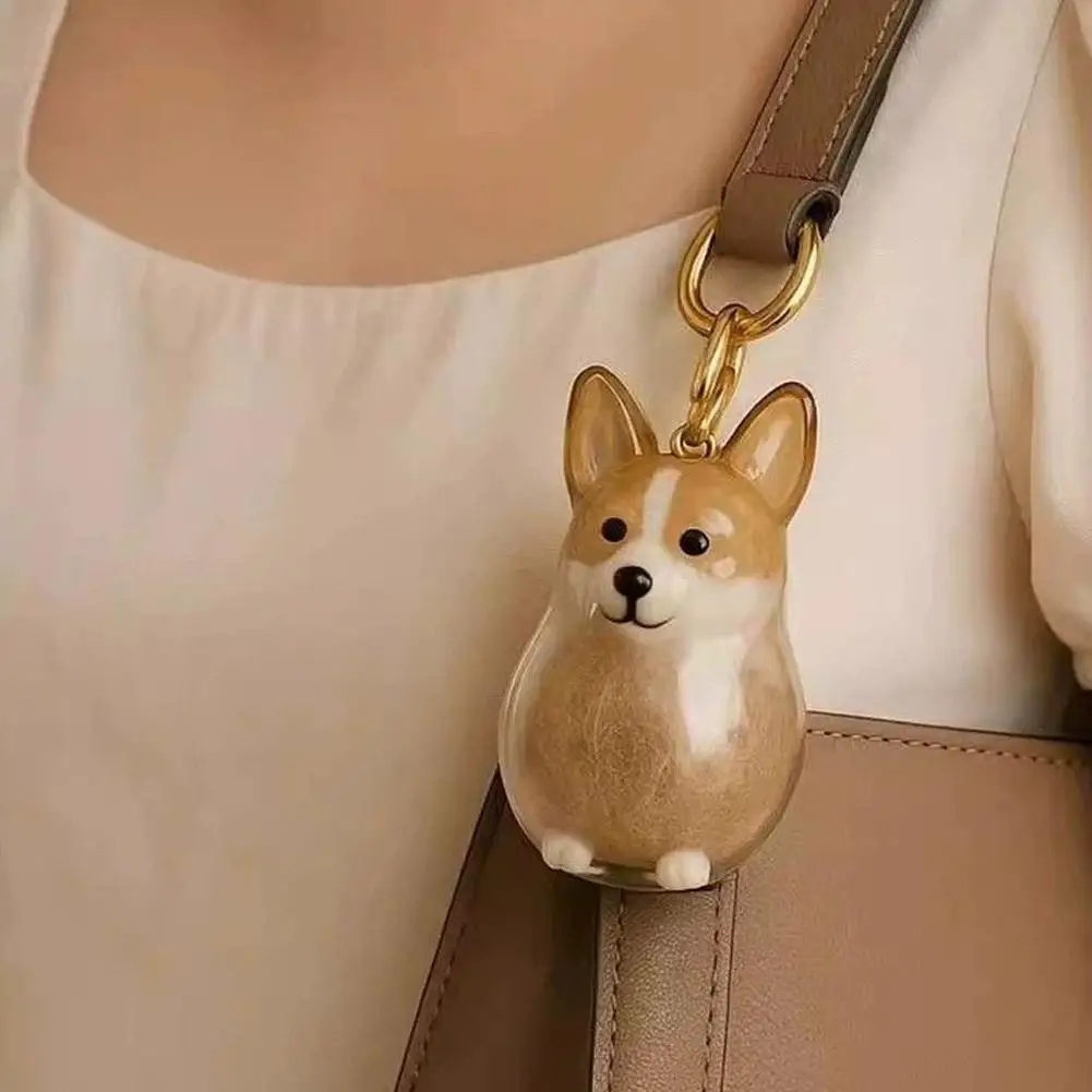 سلسلة مفاتيح تجميع شعر الكلاب، صندوق تخزين تذكاري لسلسلة مفاتيح تذكارية لشعر الكلاب، هدايا تذكارية لشعر الحيوانات الأليفة لمحبي الكلاب #3