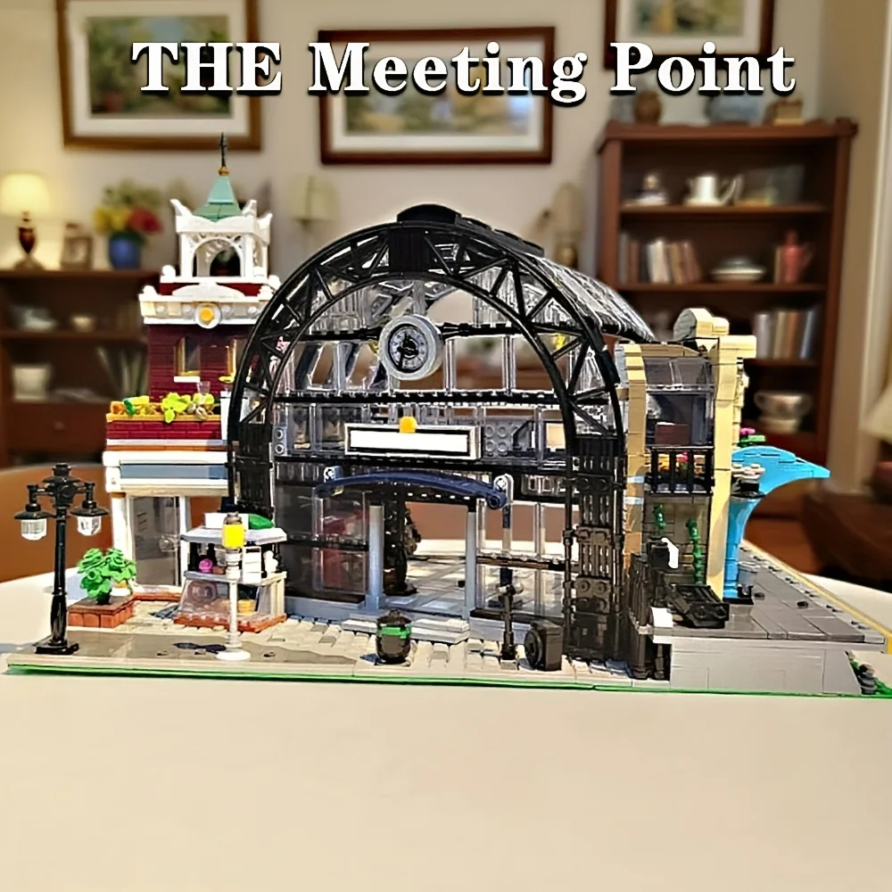 

Creative MOC IDEAS Meeting Point Train Interchange Station Creative Street view Building Blocks. Ideal Adult Gift for 2720pcs