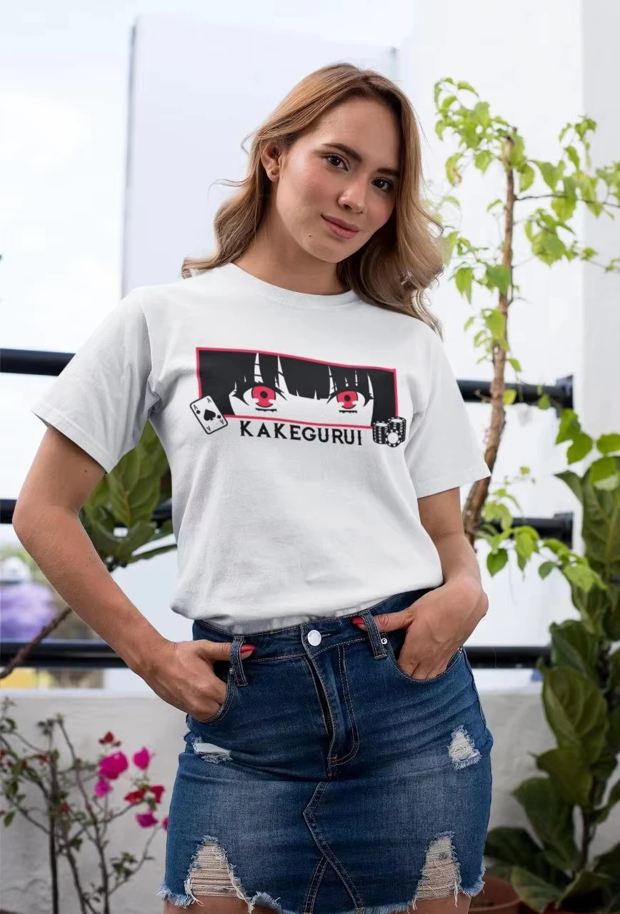 Kakegurui Cotton Streetwear Fashion Oversized Unisex Print Short Sleeve Loose Casual Short Sleeves Classic high quality Couples