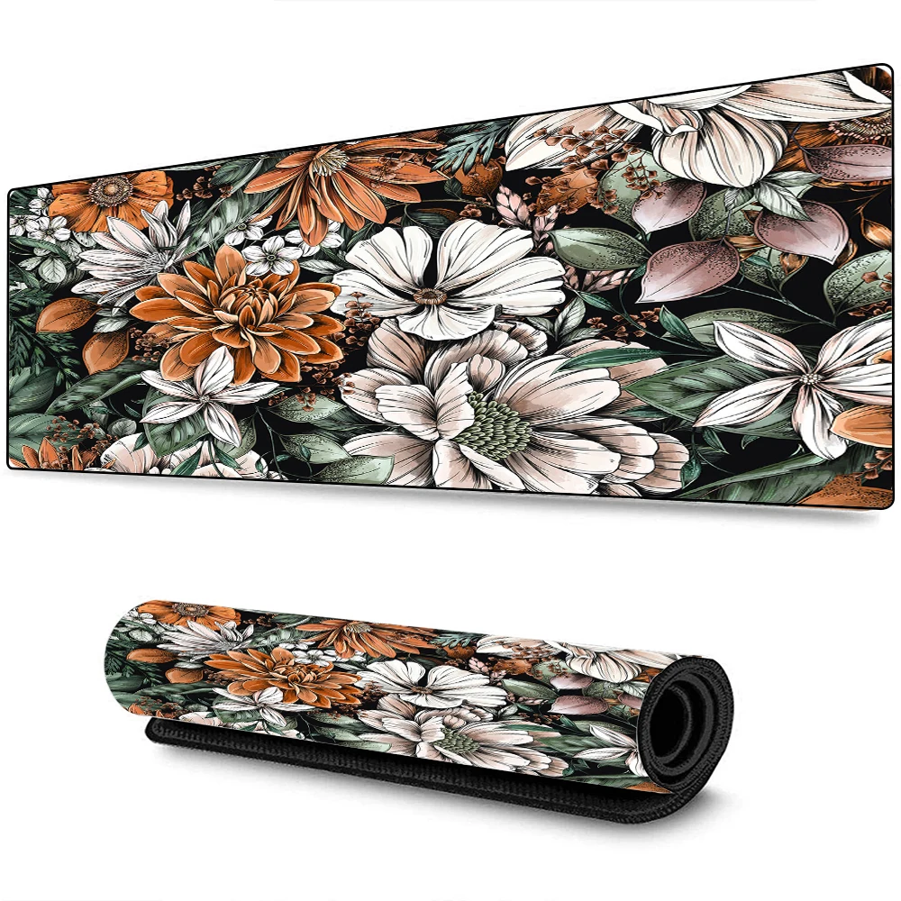 Mouse pad beautiful flower plant girl high quality textured mousepads design non-slip rubber  computer mouse mat for office desk