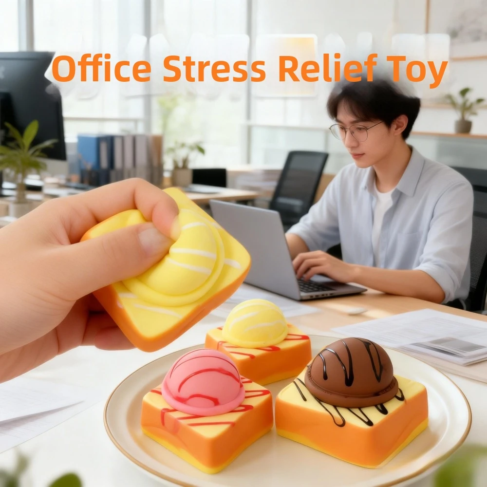 New Bread Ice Cream Anti-stress Squeeze Soft Simulated Squeeze Toy Portable Slow Rebound Stress Relief Toy