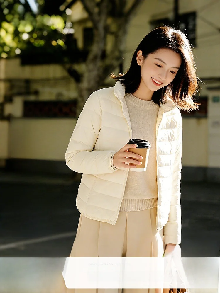 

Snow Fly New 2024 Women's Puffer Jacket 90 down Pure Color Versatile Fashionable Straight Cut Long Sleeve Zipper Closure