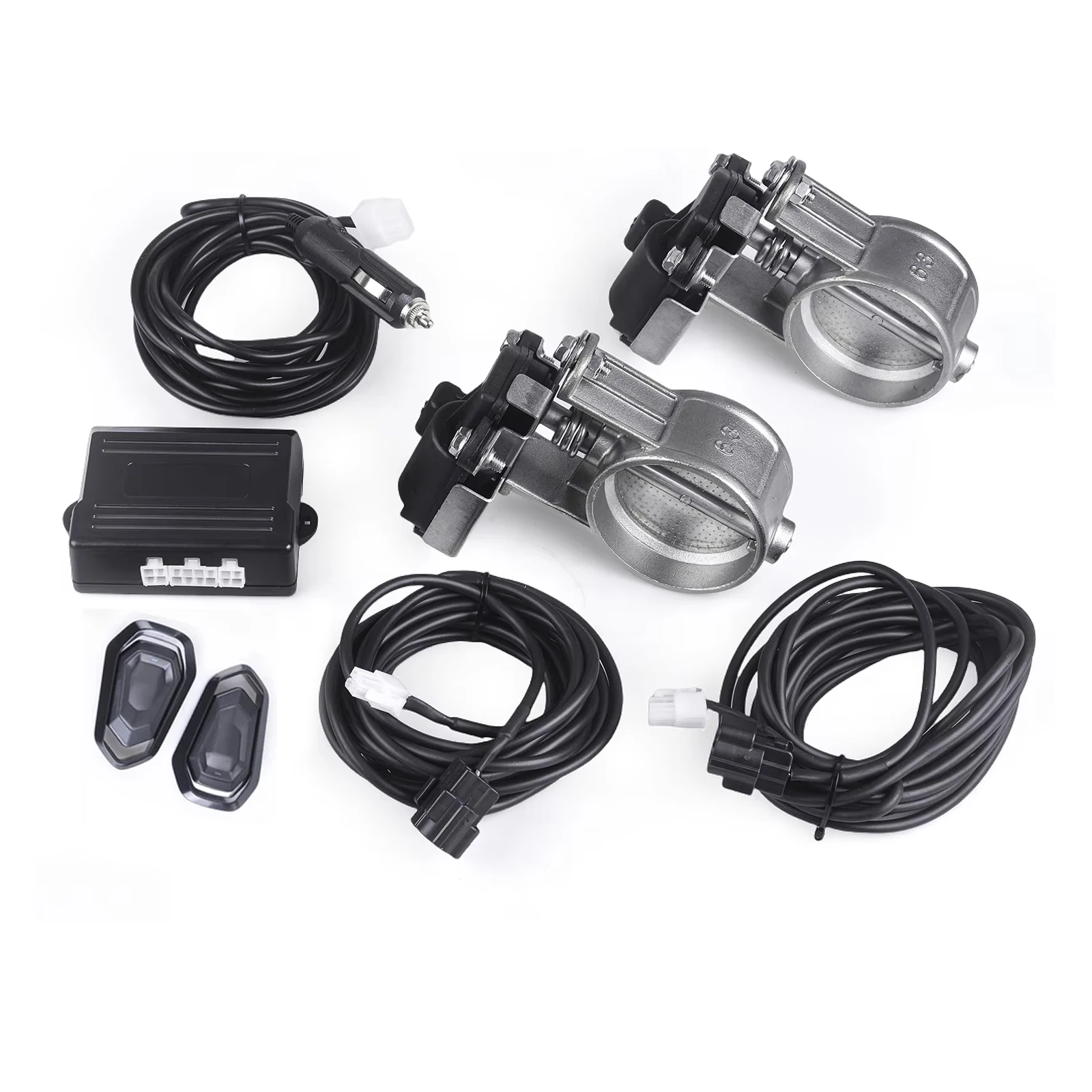 NEW Remote！Universal Car Exhaust Pipe Electronic Valve Kit Multi-angle Mode 51/60/63/70/76MM Controller Device Remote Kit 2PIN