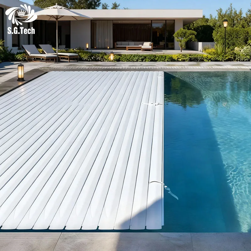 2026 High Quality Water Crown  Pc Electric Roller Blinds Above and Below Ground Wireless Controlled Pool Cover Pool Cover