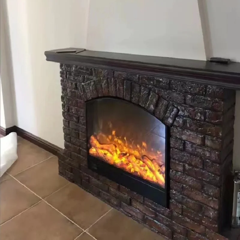 Cheminée électrique murale arquée européenne avec flamme 3D, insert de chauffage, noir, 220V, nouveau