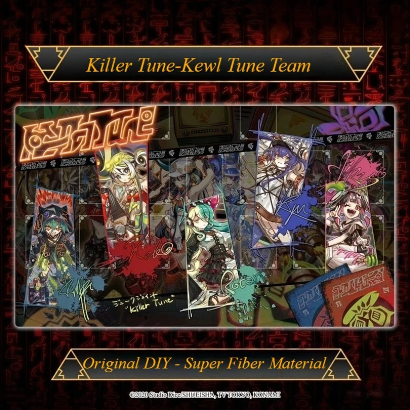 Tapete de Juego Original DIY Yugioh Killer Tune Kewl Tune Yu-Gi-Oh! Tapete de Juego de Cartas Coleccionables TCG OCG, Tapete de Goma para Duelos, Alfombrilla para Ratón