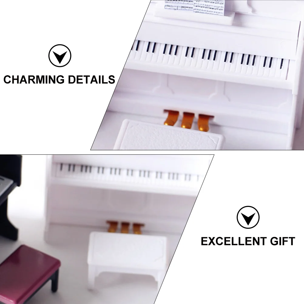 Mini Piano Props Artificial Wreath Adornment for Indoor Toy Miniature Keyboard Baby