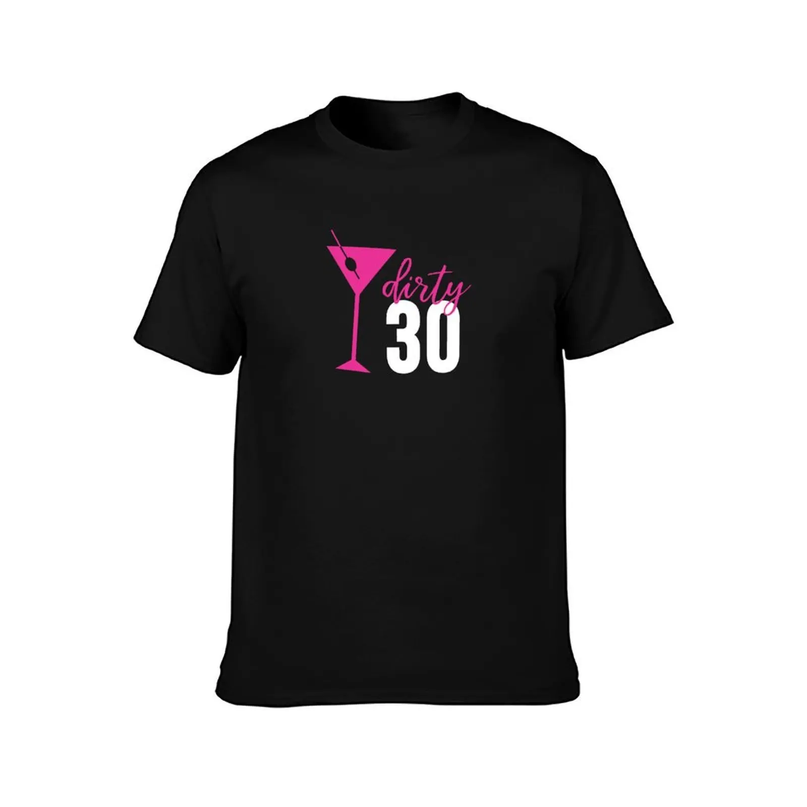 Dirty 30 Birthday Pink Martini & Olive T-Shirt, Summer Casual Cotton Tee, Oversized Streetwear Tops, Vintage Graphic Print