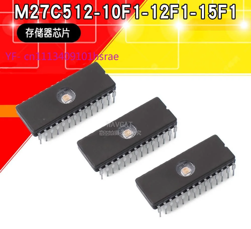 M27C512-12F1 27C512 EPROM Memory IC 64Kx8 120ns DIP-28