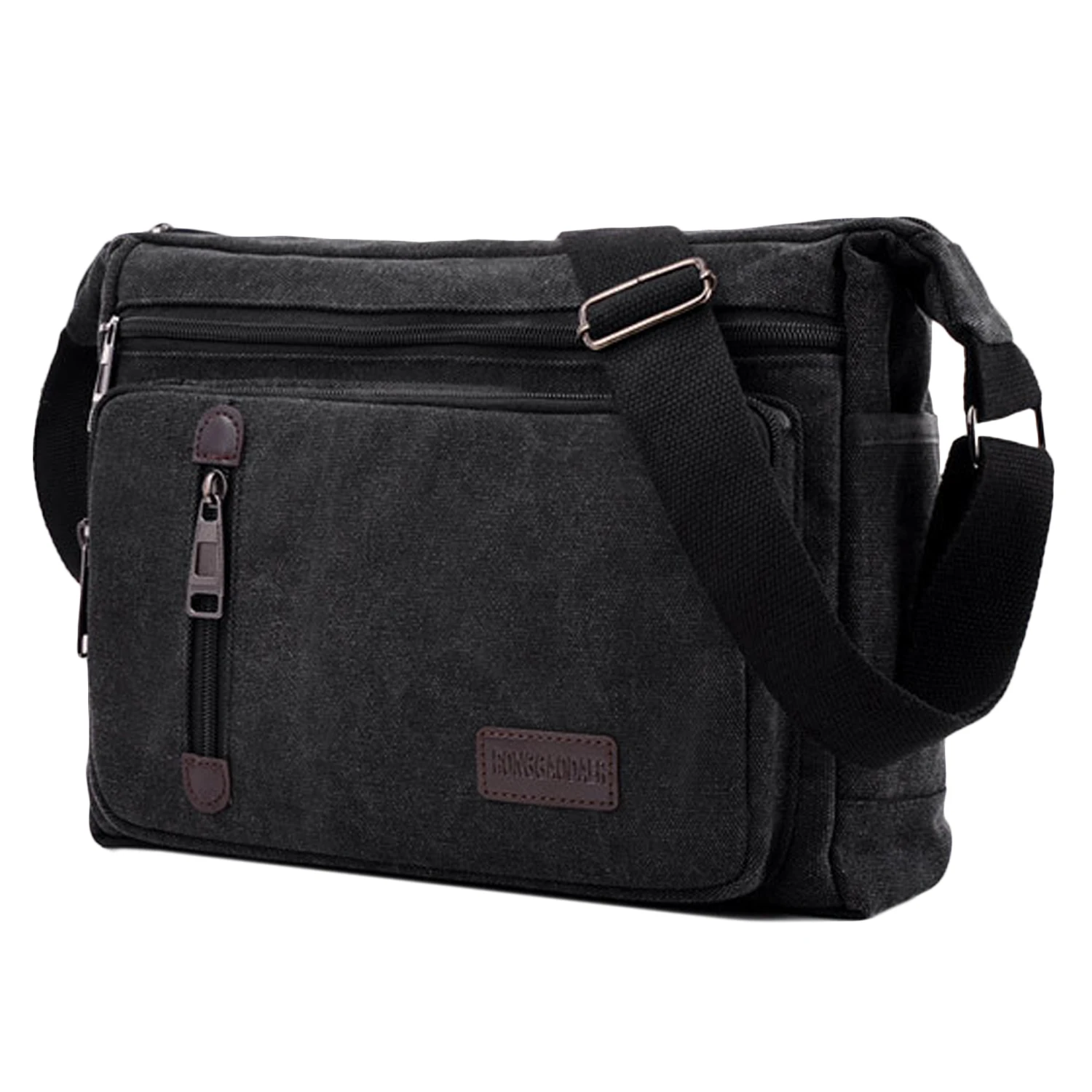 Retro Canvas Messenger Shoulder Crossbody Bag Briefcase for Boy Girl Leisure Students School Business Travel Outdoor Activity