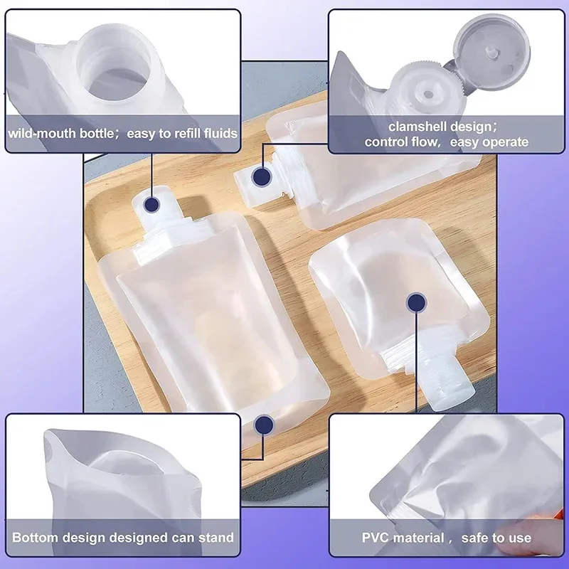 5/15/25pcs Reusable Dispensing Bags Toiletry Dispensing Bags Travel Portable Dispensing Bags Cosmetic Lotion Dispensing Bottles