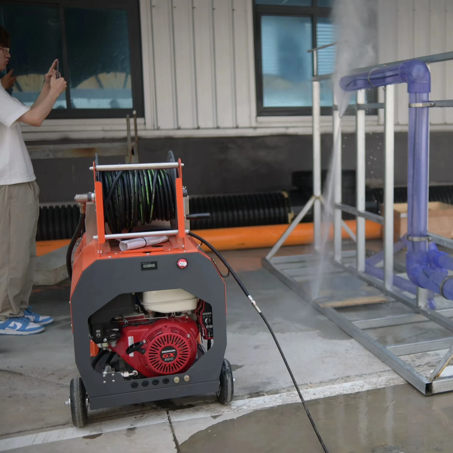 Innovative 2900psi 5gpm Single Cylinder Engine Drain Pipe Cleaning Machine Stationary  Sewer Pressure Washers