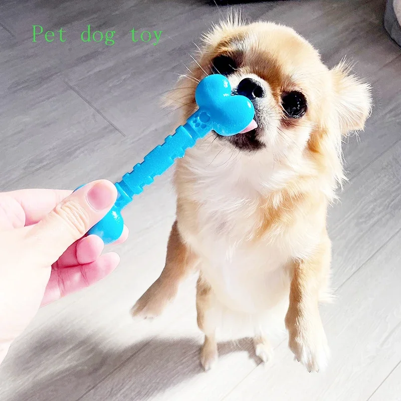 Pet dog toys to interactive, bite resistant, relieve boredom, clean teeth, rubber bones, rubber rings, suitable for small dogs